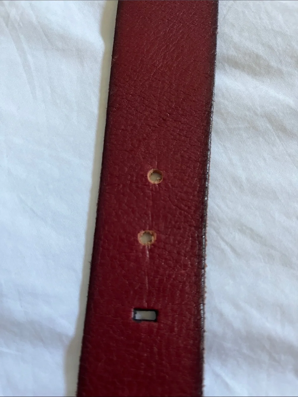 Fossil red leather burgundy maroon deep red floral imprint leather belt